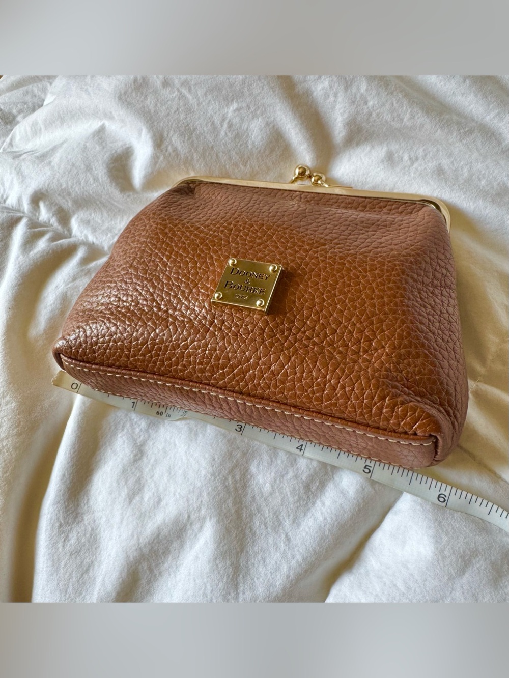 Dooney & Bourke Pebbled Leather Coin Purse in Brown - Picture 9 of 9